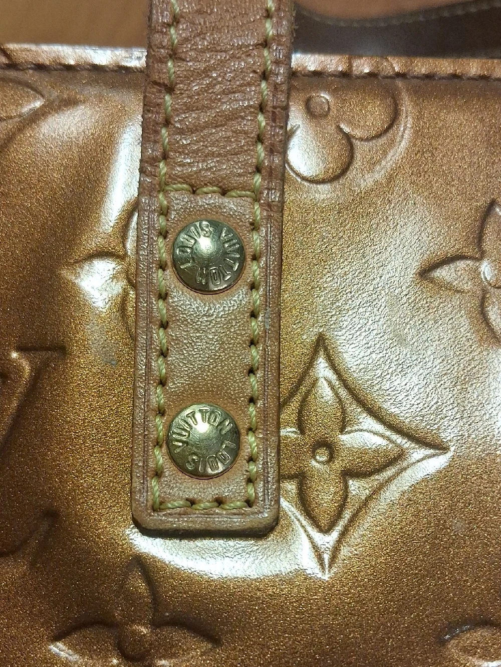 Louis Vuitton Brown Embossed Leather Tote Bag